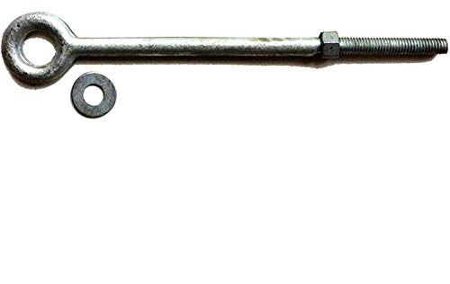 Eye Bolt Forged Galvanized 1/2 Inch X 8 Inch - Eye Bolt with Washer and Nut - Galvanized Eye Bolt 1/2" x 8" Galvanized Forged Eye Bolts Heavy Duty Eyebolts Long Eyebolt, Forged Eye Bolt, (2)