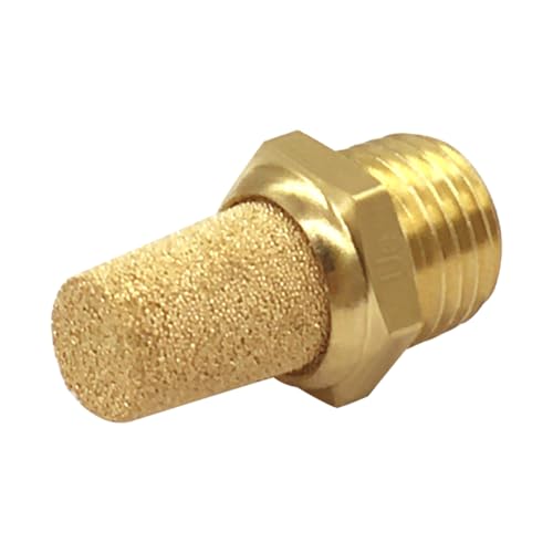 Uenede Brass 1/8" NPT Male Air Pneumatic Mufflers, 10PCS - size: 1/8"NPT Male-10PCS