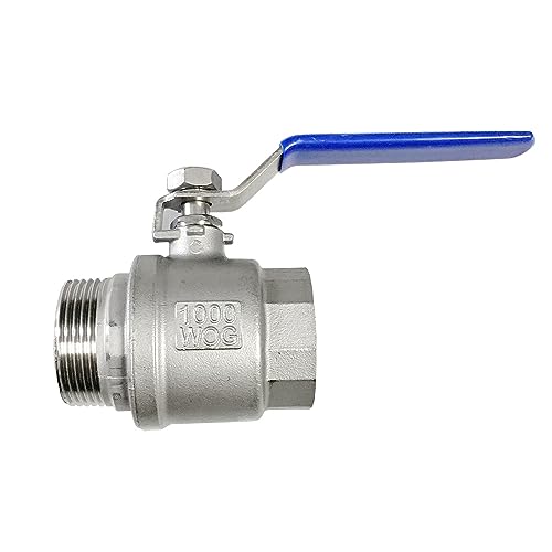 1-1/4" Male to Female Thread Full Port Ball Valves NPT 304 Stainless Steel for Water Oil Gas WOG1000 - size: 1-1/4 Inch