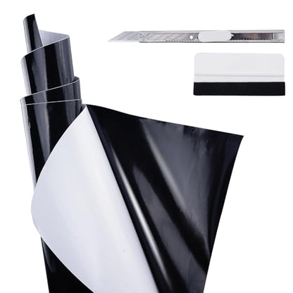 Vinyl Sticker Black Tape High-Gloss Black Good Exhaust Performance Strong tensile Strength Easy to Install(Gloss Black, 3FT*5FT) - color: Gloss Black, size: 3FT*5FT
