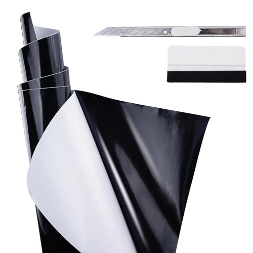 Vinyl Sticker Black Tape High-Gloss Black Good Exhaust Performance Strong tensile Strength Easy to Install(Gloss Black, 3FT*5FT) - color: Gloss Black, size: 3FT*5FT