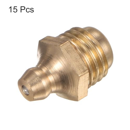 HARFINGTON 15pcs Brass Straight Grease Fitting M12x1.5mm Metric Thread Hydraulic Grease Nipple Accessories for Car - size: M12x1.5