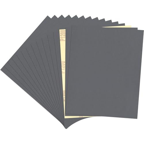 15 PCS Wet Dry Sandpaper 1200 Grit Sheets for Polishing & Finishing - color: 1200G, size: 9x11 Inch