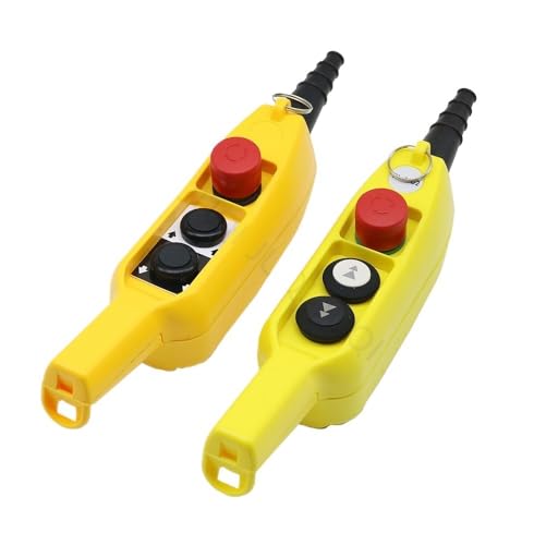 COB-61E PL-03D2 Rainproof Hoist Crane Truck Push Button Switch Control Station Single/Double Speed with Emergency Stop(DoubleSpeed PL-03D2) - color: DoubleSpeed PL-03D2