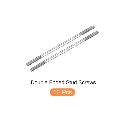METALLIXITY Double Ended Stud Screws (M4 Thread 80mm Length) 10pcs, 304 Stainless Steel Dual Threaded Rod Bolts - for House Maintenance - size: M4x80mm