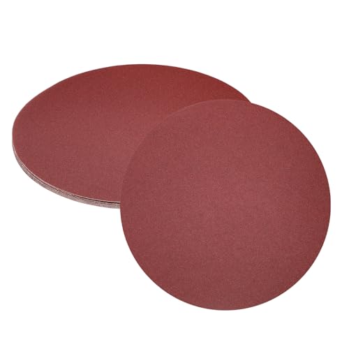 uxcell 8pcs 12-Inch PSA Sanding Discs, 120 Grits Aluminum Oxide Self Adhesive Stick Back Sandpapers, No-Hole Round Wet/Dry Sander Papers, Sand Auto Car Paint, Wood, Metal - size: 120 Grits