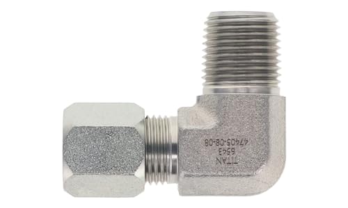HYDRAULICS DIRECT 47405-10-08 | 5/8" Flareless x 1/2" Male Pipe 90° - size: 5/8" Flareless x 1/2" Male Pipe, style: Pack of 1
