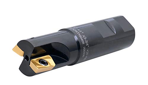 Accusize Industrial Tools 1'' 90 Deg Square Shoulder Indexable End Mill with Apkt1604 Inserts, 0056-0921 - size: 1" Cut, 1" Shk, 2 Fl