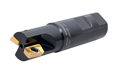 Accusize Industrial Tools 1'' 90 Deg Square Shoulder Indexable End Mill with Apkt1604 Inserts, 0056-0921 - size: 1" Cut, 1" Shk, 2 Fl