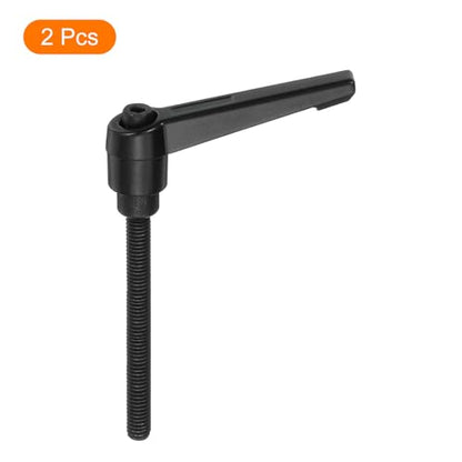 uxcell 2Pcs M6 x 60mm Adjustable Knobs Handle Male Thread Push Button Ratchet Quick Release Locking Rotating Bolt for Lathe Machinery, Black - size: M6 x 60mm