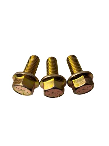 (25 Pieces) 1/2-13x1 1/4" Grade 8 Hex Flange Bolts Screws UNC Coarse Full Threads Zinc Yellow Trivalent