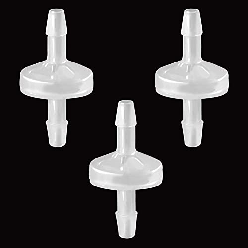 One Way Check Valve, 5/32"(4MM) Hose Barb Non Return (Pack of 3) - size: 5/32 Inch