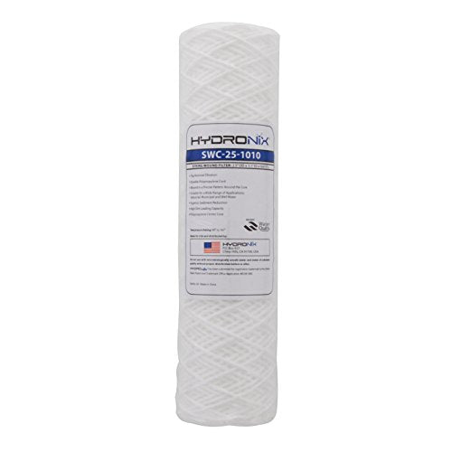 Hydronix SWC-25-1010 Universal Whole House String Wound Sediment Water Filter Cartridge 2.5" x 10" - 10 Micron