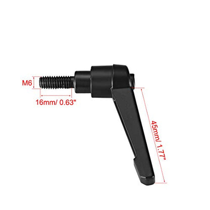 uxcell M6 x 16mm Handle Adjustable Clamping Lever Thread Push Button Ratchet Male Threaded Stud Knobs Locking Rotating Screw Handles Quick Release Bolt Black 2pcs - color: Black, size: M6 x 16mm