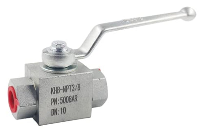 High Pressure Hydraulic Valve KHB 3/8'' NPT, Shut-Off 2 Way Ball Valve, Hydraulic Ball Valve 7250 PSI - size: KHB 3/8NPT(2 Way)