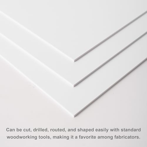 White Plastic Sheet Rigid PVC 1/8" Thick, 8x12, Pack of 3 by Mujoiny Panel Board for Signage Display Industrial DIY Crafts