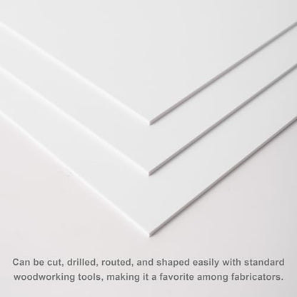 White Plastic Sheet Rigid PVC 1/8" Thick, 8x12, Pack of 3 by Mujoiny Panel Board for Signage Display Industrial DIY Crafts