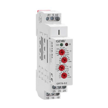 Asymmetric Cycle Timer 2SPDT Relay 16A AC230V Electronic Repeat Relay(GRT8-S2,AC230V) - color: Grt8-s2, size: A230