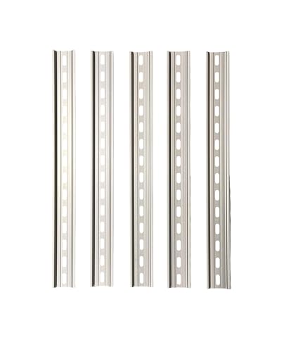 International Connector T&G 5 Pieces DIN Rail Slotted Aluminum RoHS 35mm Wide 7.5mm High (14") - size: 14"