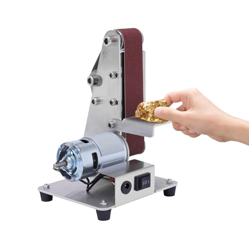 110V Electric Belt Sander, 775 Polishing Grinding Sharpener DIY Power Sanding Machine Cutter Edges Mini Bench Belt Grinder Kit Belt Sander Electric Sanding Polishing Grinding Machine