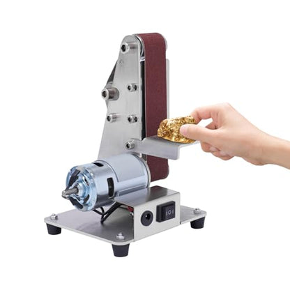 110V Electric Belt Sander, 775 Polishing Grinding Sharpener DIY Power Sanding Machine Cutter Edges Mini Bench Belt Grinder Kit Belt Sander Electric Sanding Polishing Grinding Machine