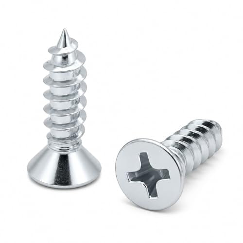 BCP Fasteners #8 x 5/8" Zinc-Plated Flat Head Wood Screws, 100 Pack - size: #8 x 5/8"