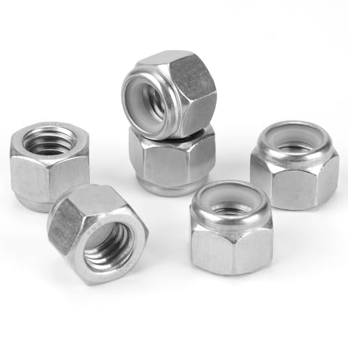 45 Pack 304 A2-70 3/8"-16 Nylon Lock Nuts - color: Silver, size: 3/8"-16
