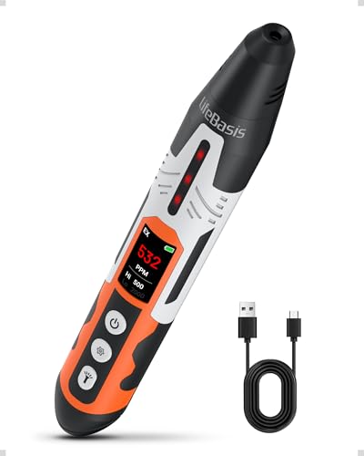 LifeBasis Rechargeable Natural Gas Detector Gas Leak Detector 0.5s Response