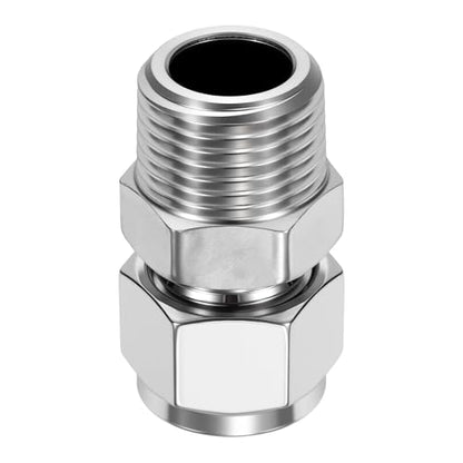 12mm OD Compression x 1/2" NPT Male Union Coupling Connector - size: 1/2"OD Compression x 1/2" MNPT