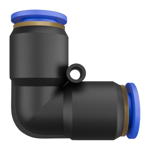 SNS Push to Quick Connect Tube Fitting 3/8" Tube OD Union Elbow Plastic(10 PCS) SPV-3/8 - size: SPV-3/8