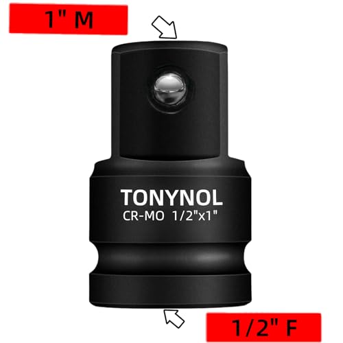 TONYNOL Impact Socket Adapter,1/2" F to 1" M - size: 1/2" F to 1" M Adapter