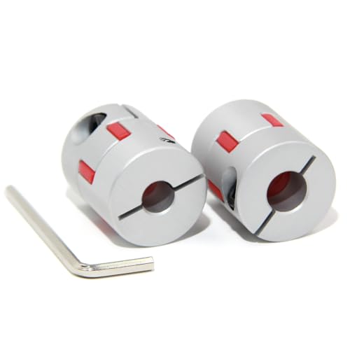 8mm to 10mm Bore Aluminium Plum Flexible Shaft Coupling Servo Stepper Motor Jaw D25xL30 Connector Flexible Shaft Couplers for 3D Printer/CNC Machine/DIY Encoder, 2pcs/Pack(8mmx10mm) - size: 8mmx10mm