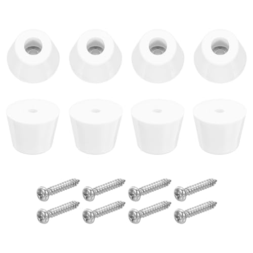 uxcell 8Pcs Rubber Bumper Feet, 0.55" H x0.67 W Round Pads with Stainless Steel Washer and Screws for Furniture, Appliances, Electronics - size: 0.55" H x0.67" W