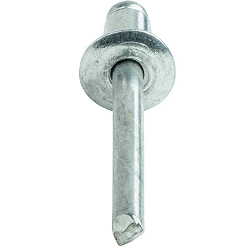 Fastenere Pop Rivets - 1/8" x 5/8" (100pcs) Heavy Duty, Open-End, Aluminum, Dome-Head Blind Rivets, Corrosion-Resistant, High Tensile & Shear Strength, 4-10 Gap 0.501"-0.625" - size: 1/8" x 5/8" (4-10) (100 Pack)
