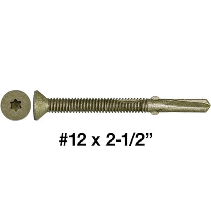 Jake Sales #12x2-1/2 Reamer Tek Torx/Star Head Self-Drilling Wood to Metal Screws - for Flatbeds, Trailers or Fastening Wood to Steel - T30 Torx Screw Head - (1 Pound Approx. 50 Screws) - size: 2-1/2"
