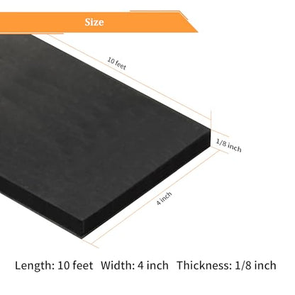 DOBTIM Solid Neoprene Rubber Strips with Adhesive Backing 1/8 (.125)" Thick x 4" Wide x 10' Long, Self Adhesive Rubber Sheets, Rolls & Strips for DIY Gaskets Crafts Pads Seals Warehouse Flooring - size: 4" X 10', style: .125" thick (Adhesive）