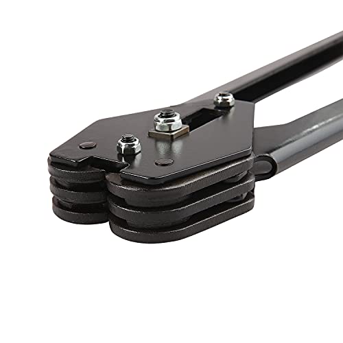Strapping Sealer for Both Poly & Polyester Strap, Strength Saving Heavy Duty Manual Banding Tool for 1/2" - 3/4" Width Plastic Strap, 20" Long Handle (Black) - color: Black Sealer