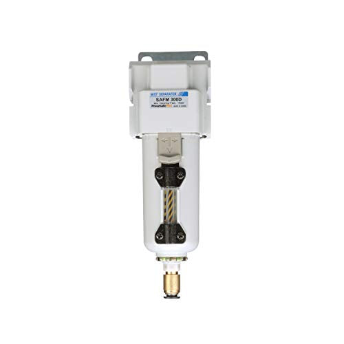 PneumaticPlus SAFM300-N03BD-MEP Coalescing Filter 3/8" NPT, 0.1 Micron - size: 3/8" NPT, style: Metal Bowl - Auto Drain