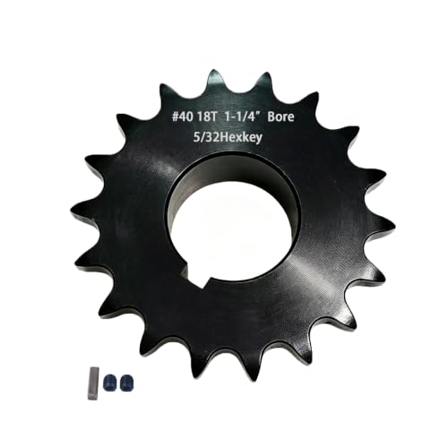 #40 Sprocket 18T 1-1/4" Bore Hardened Black Oxide - size: 18 teeth, style: 1-1/4" in bore