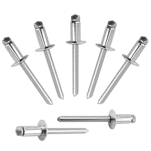 ALLCLEAN 50 Pcs 1/4" x 1/2" Stainless Steel Blind Pro Rivets,6.4 x 12mm Pop Rivets,Stainless Steel Grip and Stainless Steel Mandrel - color: Stainless Steel, size: 1/4" x 1/2"