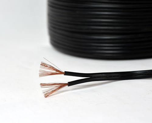Low Voltage Landscape Lighting Cable 18/2 SPT-1W Christmas Bulk Lamp Cord 300-Volt 18-Gauge 50-feet Spool Black UL Listed - color: Black, size: SPT-1W 18/2 50ft