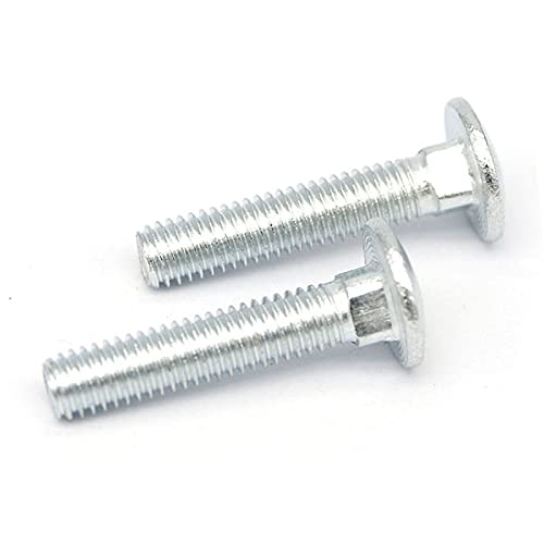 50 Pcs Carriage Bolts, Coach Bolts,Neck Carriage Bolt, Round Head, Square Neck, Zinc Plated （M4-0.7x10mm） - size: M4-0.7x10mm（50Pcs）