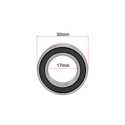 6903-2RS Ball Bearings 17x30x7mm Double Sealed Chrome Steel Z2 ABEC1 10pcs - size: 17mm x 30mm x 7mm