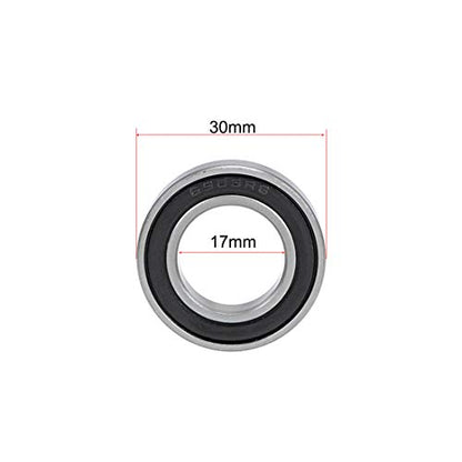 6903-2RS Ball Bearings 17x30x7mm Double Sealed Chrome Steel Z2 ABEC1 10pcs - size: 17mm x 30mm x 7mm
