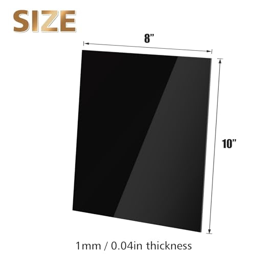 Egofine 8" x 10" Black Plexiglass Sheets 12 Pack 0.04 Inch Cast Acrylic Sheet Thick for DIY Craft Projects, Painting, Photography, Sign, Display Stand, Home Decor, Easy to Cut - color: Black, size: 8x10"