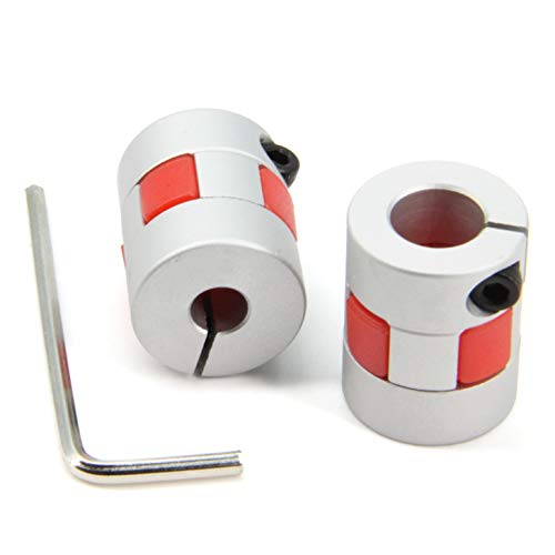2PCS 6.35mm to 10mm Aluminium Plum Flexible Shaft Coupling Diameter20mm Length25mm 6.35x10mm Motor Connector Flexible Coupler for 3D Printer CNC Machine and Servo Stepped Motor（6.35x10mm） - size: D20 L25, style: 6.35x10mm