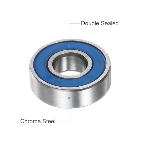 uxcell 10pcs 695-2RS Miniature Deep Groove Ball Bearings 5x13x4mm Rubber Sealed Bearings for TRX4 1/10 RC Cars Trucks, 3D Printer, P6 (ABEC 3) - color: Blue, size: 5x13x4mm