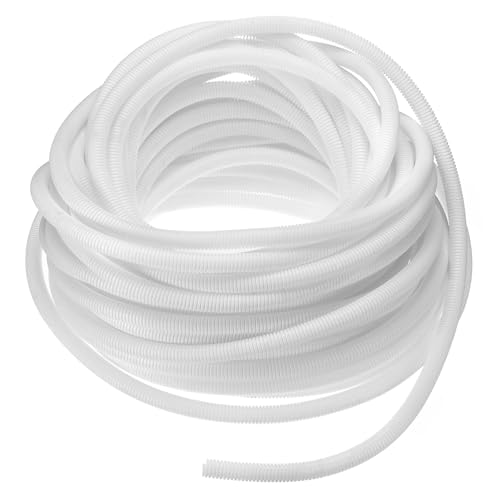 uxcell 1/2 Inch x 100 Ft Split Wire Loom Tubing, Guard Convoluted Flex, Protective Split Cable Conduit, Flexible Wire Protector Tubing, Electrical Cord Cover, White - color: White, size: 1/2 Inch x 100 Ft