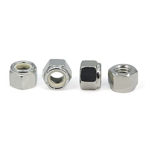 1/2"-13 Nylon Insert Hex Lock Nuts,Carbon Steel White Zinc Plated, Hex Lock Nut Silver Self-Locking Nylock Locknuts, 20pcs/Pack (1/2"-13-20pcs) - size: 1/2"-13-20pcs
