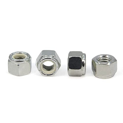 1/2"-13 Nylon Insert Hex Lock Nuts,Carbon Steel White Zinc Plated, Hex Lock Nut Silver Self-Locking Nylock Locknuts, 20pcs/Pack (1/2"-13-20pcs) - size: 1/2"-13-20pcs